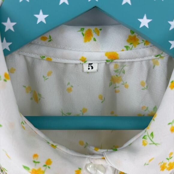 Cottage core unbranded button up collared floral print top toddler 5 - Picture 3 of 5